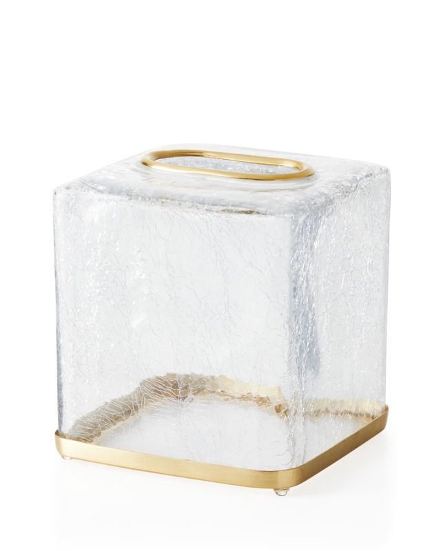 Pomaria Brushed Gold Tissue Box Cover